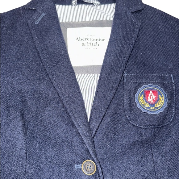 Auth Vintage Abercrombie wool uniform jacket varsity blazer collegiate navy S - Picture 3 of 8